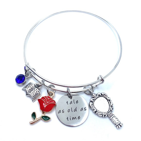 Fairytale Bracelet Tale As Old As Time Rose Book Mirror Beauty And The Beast - Picture 3 of 3